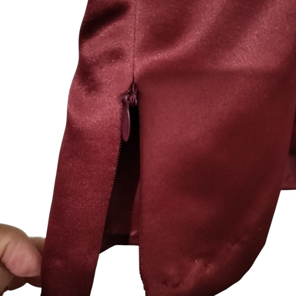 3102)R&M Richards 2 pcs Evening Burgundy Bling Jacket Camisole 3/4 Sleeve Sz 10 - Picture 7 of 11